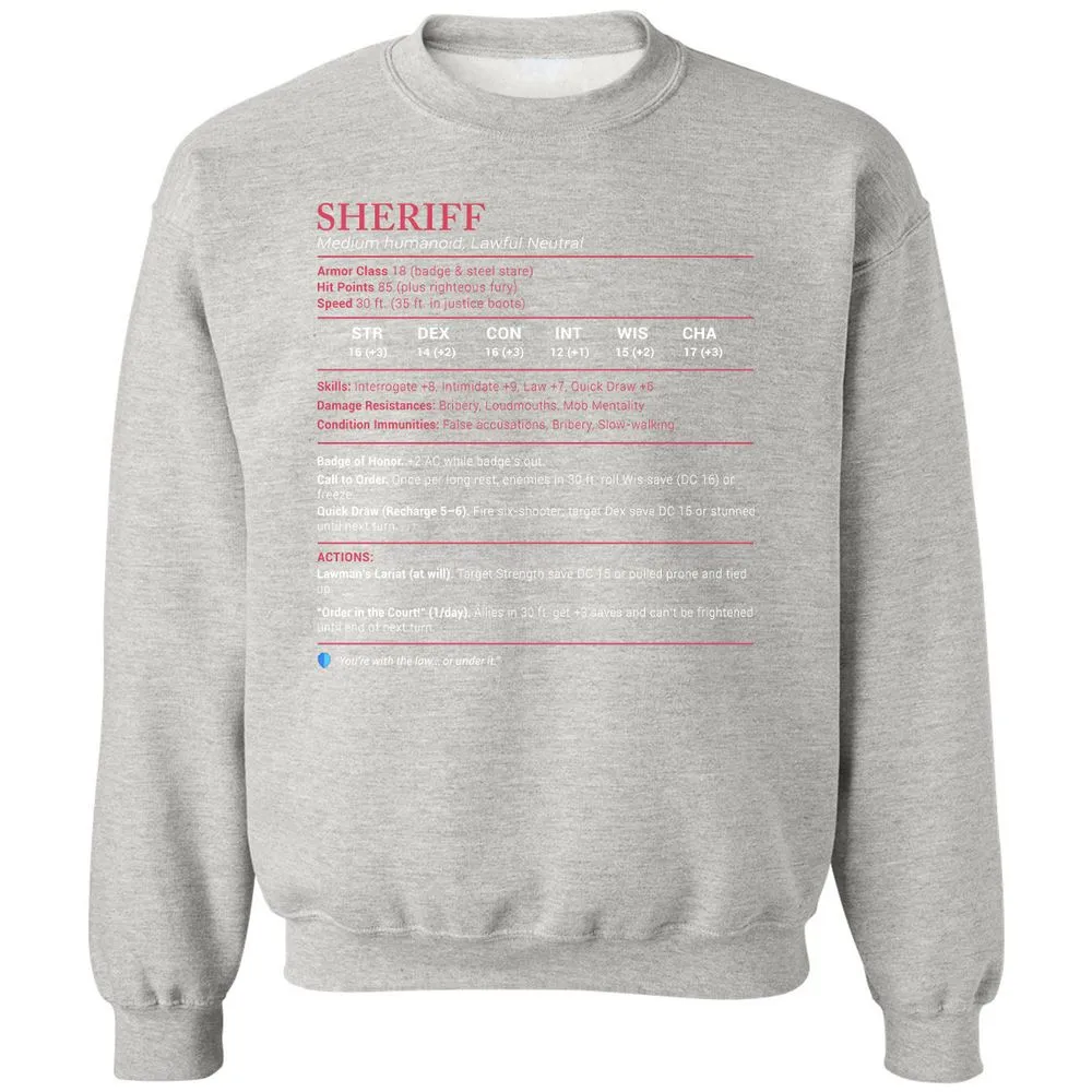 Sheriff Stats Classic Unisex Sweatshirt - Ash - 8