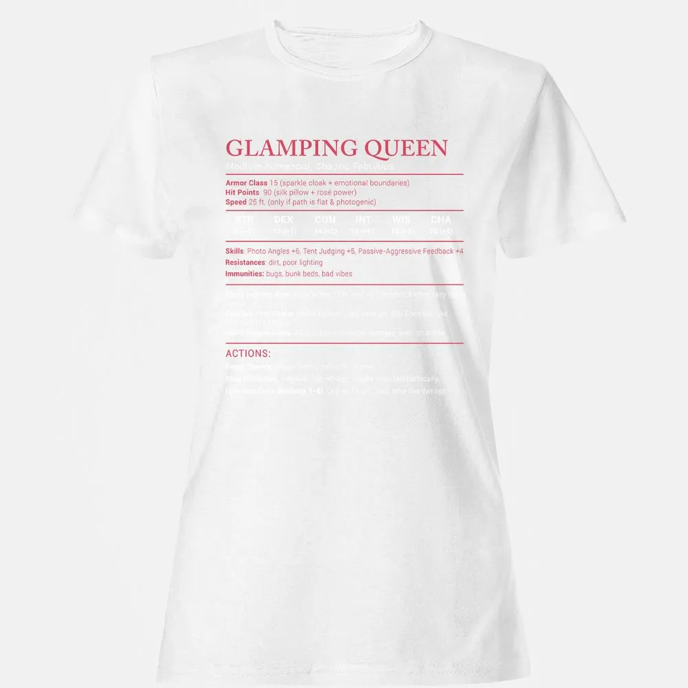 Glamping Queen Stats Women's T-Shirt - White - 16
