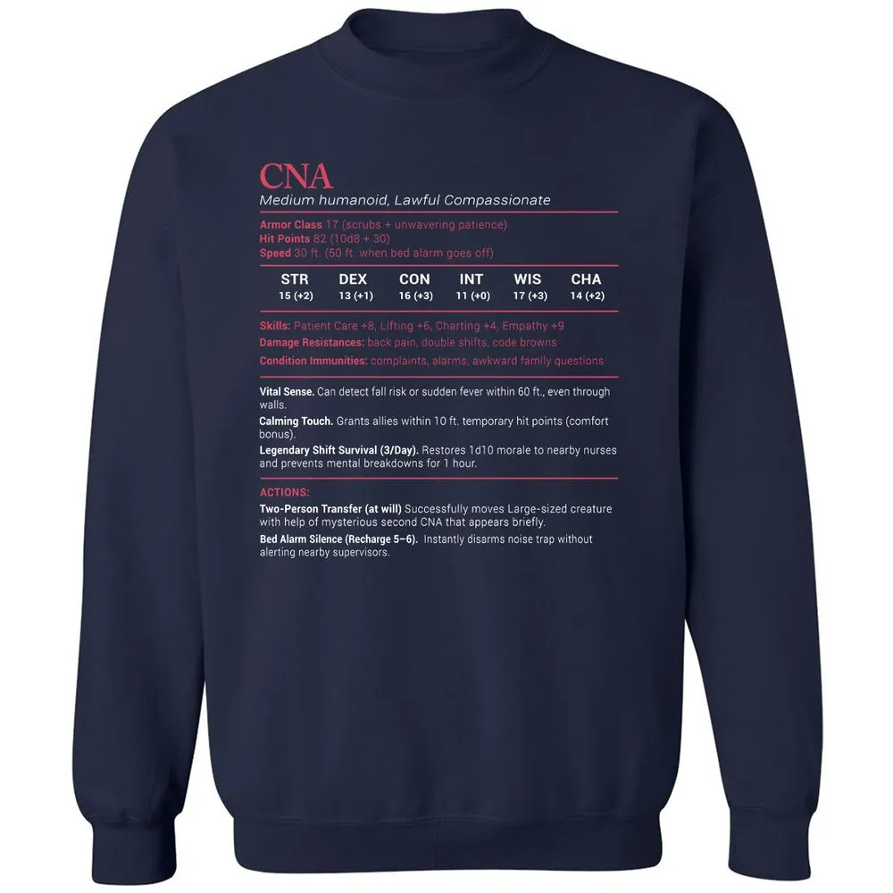 CNA Stats Classic Unisex Sweatshirt - Navy - 2