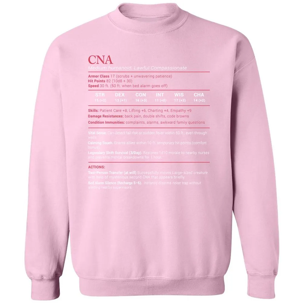 CNA Stats Classic Unisex Sweatshirt - Light Pink - 3