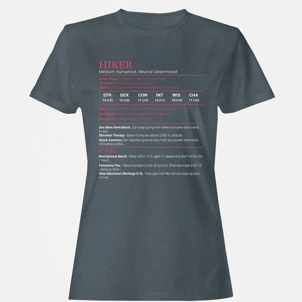 Hiker Stats Women's T-Shirt - Charcoal - 3