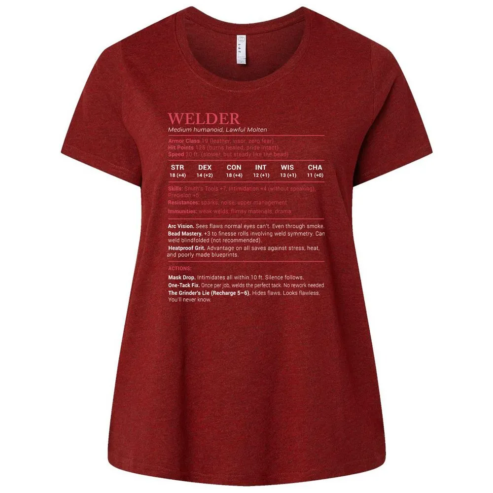 Welder Stats Ladies Curvy Jersey - Cardinal - 10