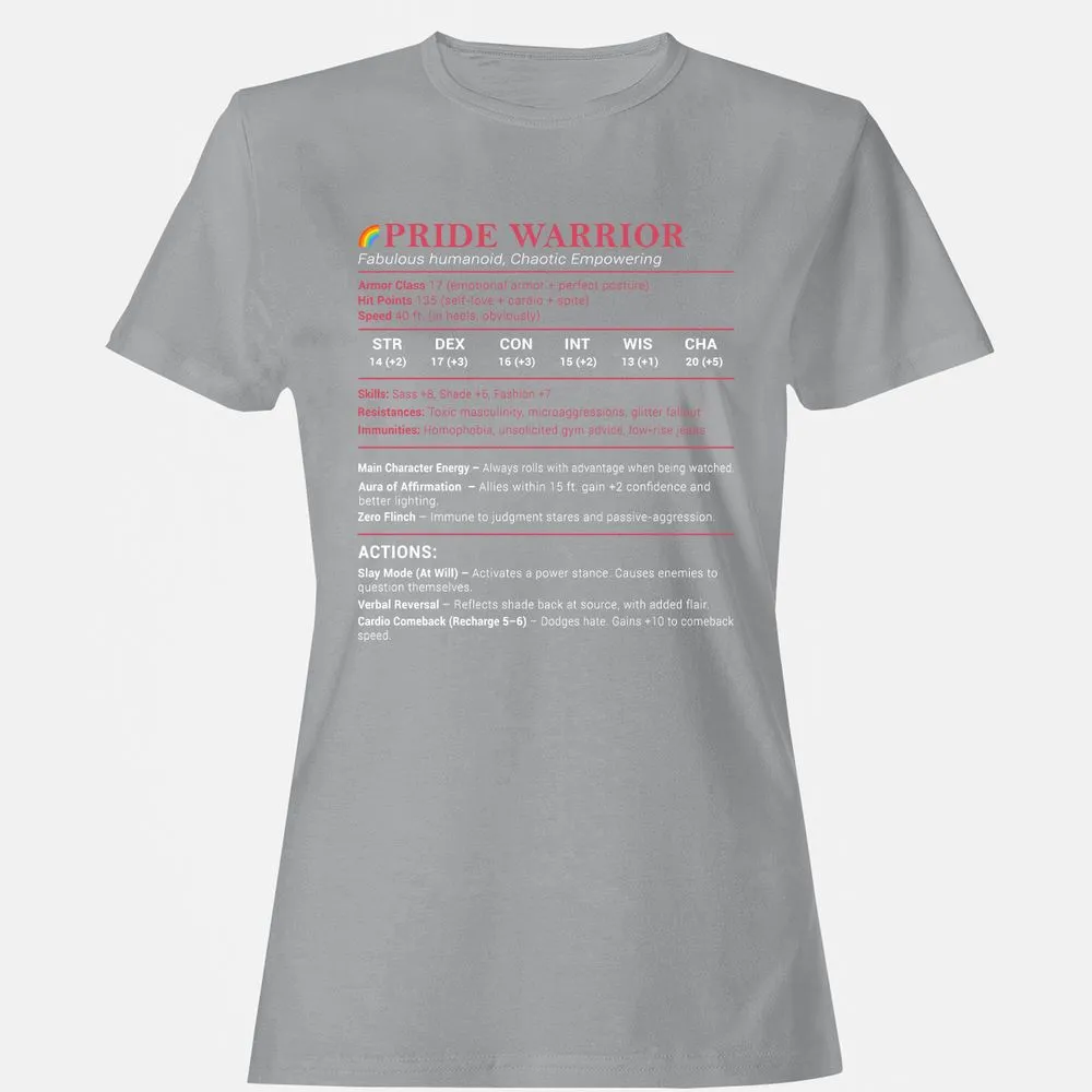 Pride Warrior Stats Women's T-Shirt - Sport Grey - 15
