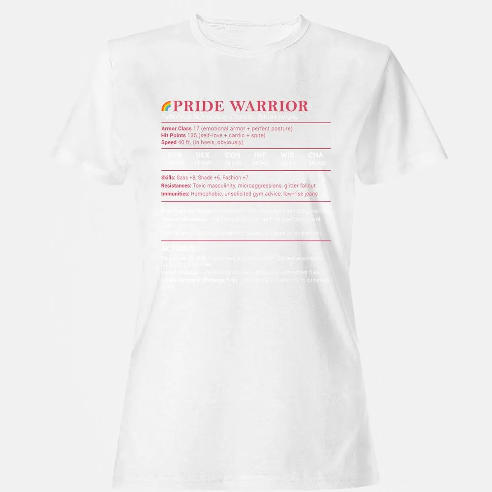 Pride Warrior Stats Women's T-Shirt - White - 16