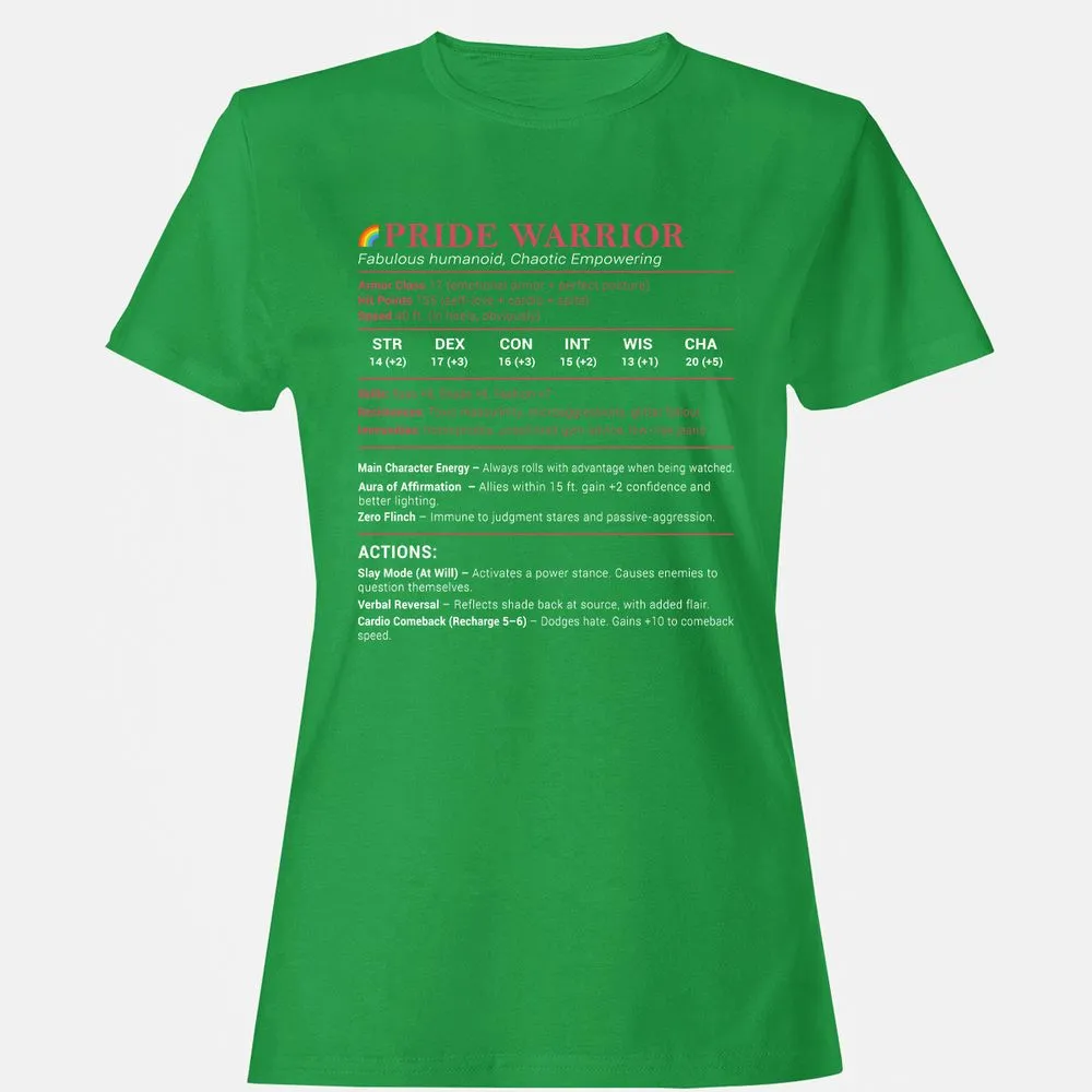 Pride Warrior Stats Women's T-Shirt - Irish Green - 7