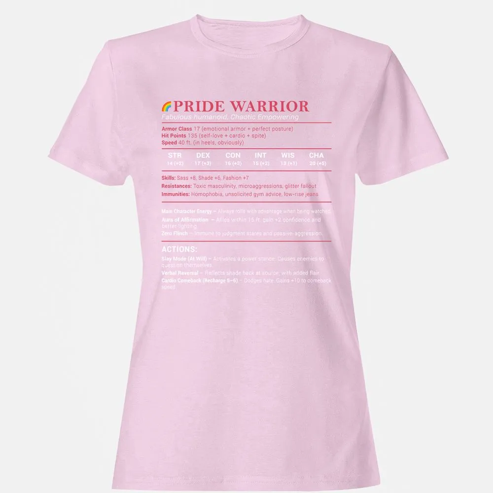 Pride Warrior Stats Women's T-Shirt - Light Pink - 9