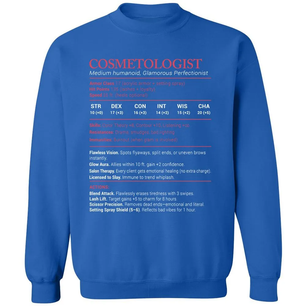 Cosmetologist Stats Classic Unisex Sweatshirt - Royal - 9