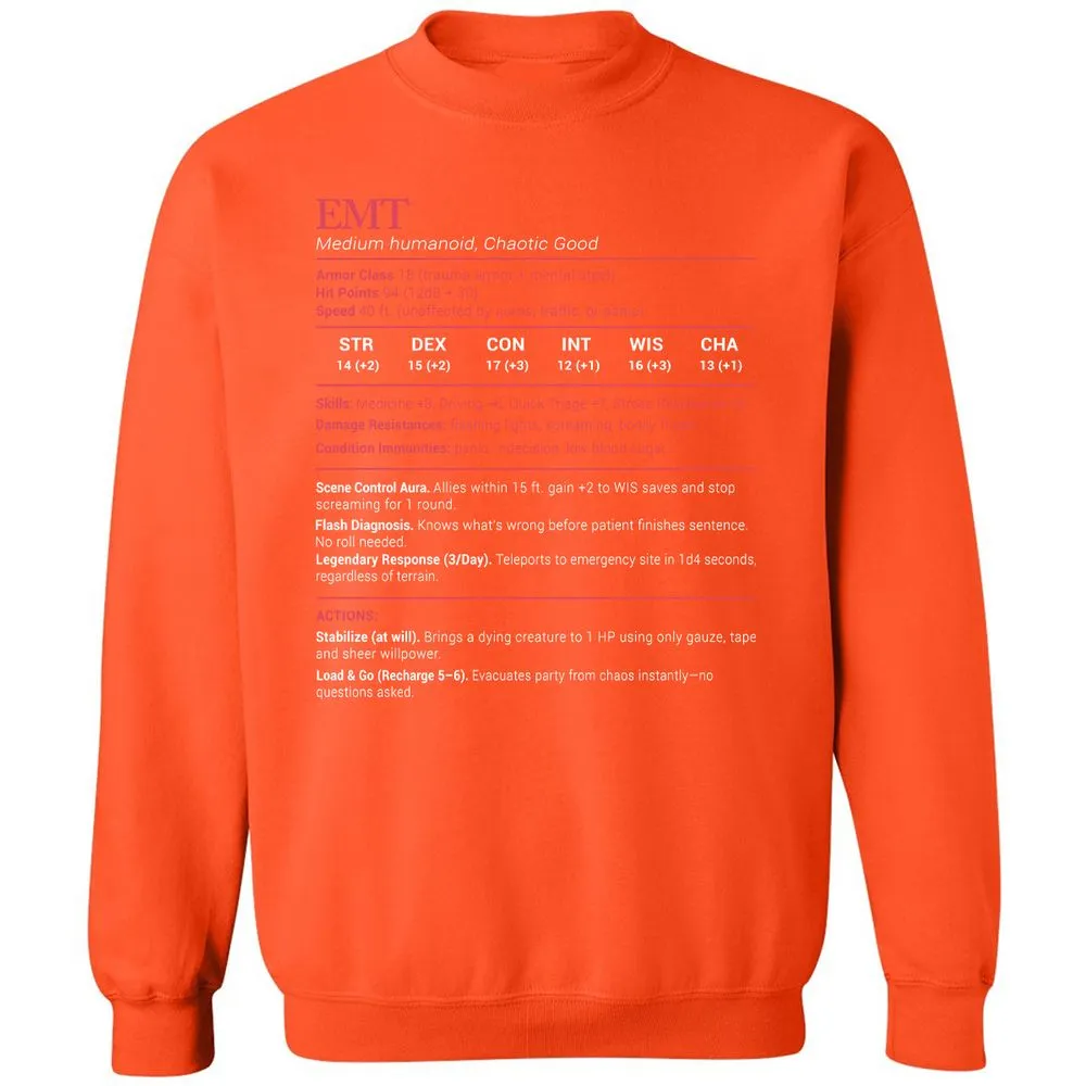 EMT Stats Classic Unisex Sweatshirt - Orange - 10