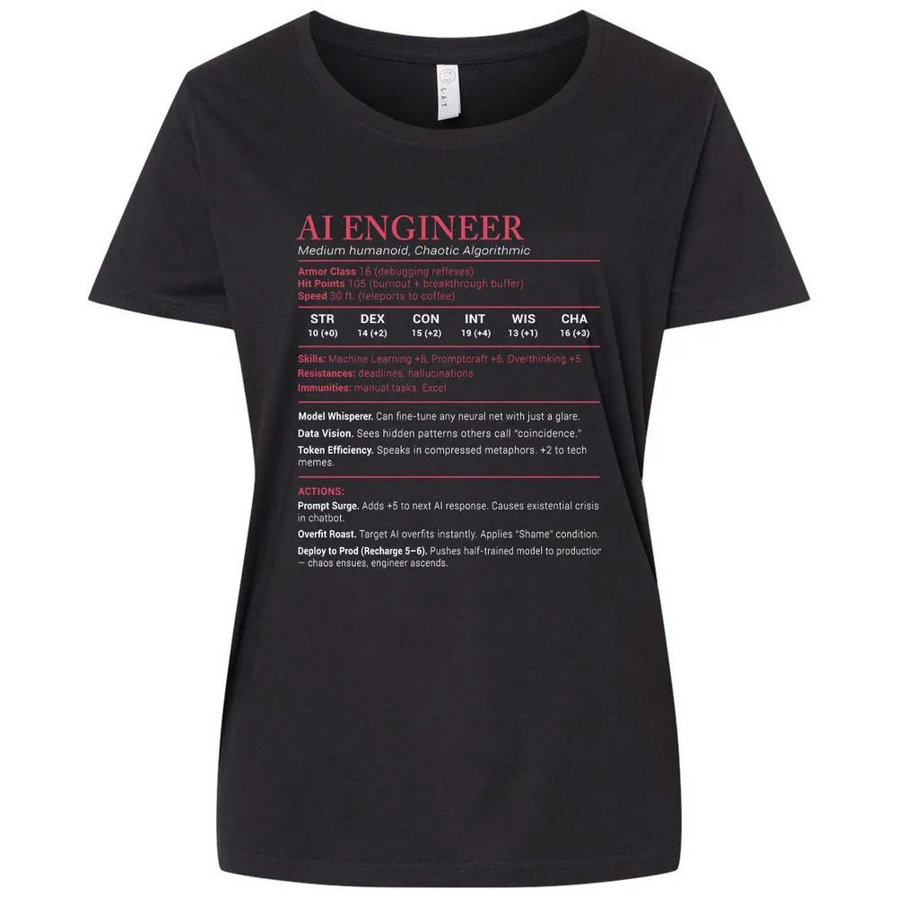 AI Engineer Stats Ladies Curvy Jersey - Blended Black - 1