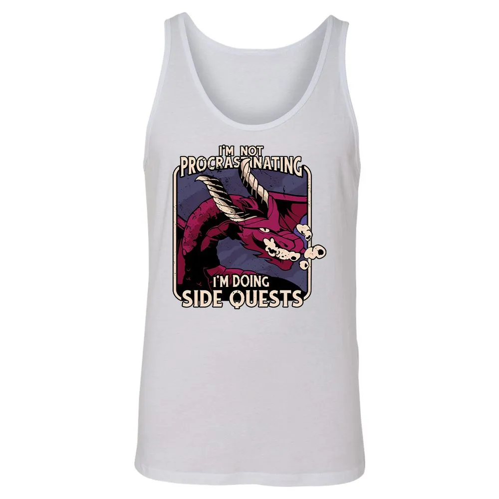 Doing Side Quests Unisex Jersey Tank - White - 14