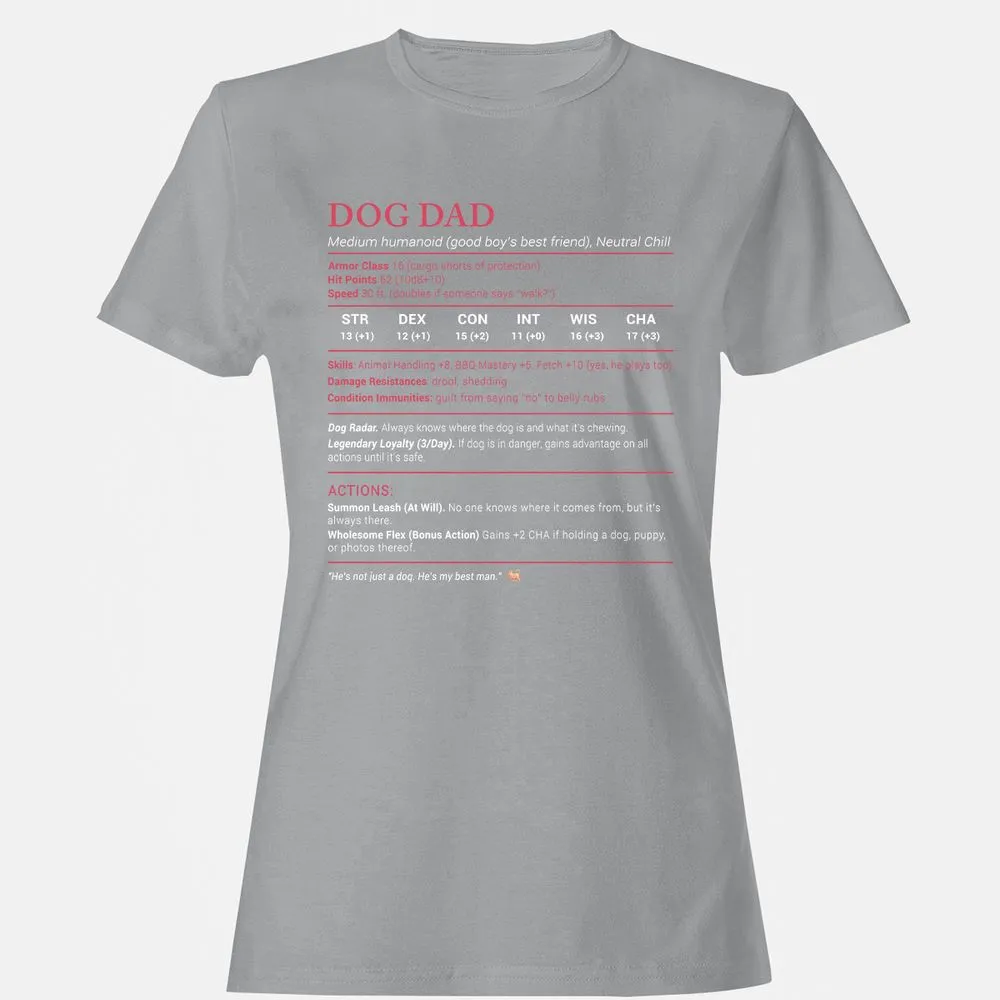 Dog Dad Stats Women's T-Shirt - Sport Grey - 15