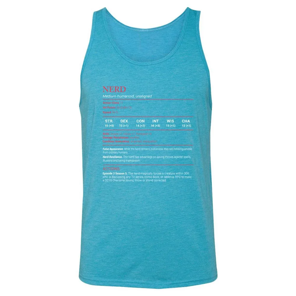 Nerd Stats Unisex Jersey Tank - Aqua Triblend - 3
