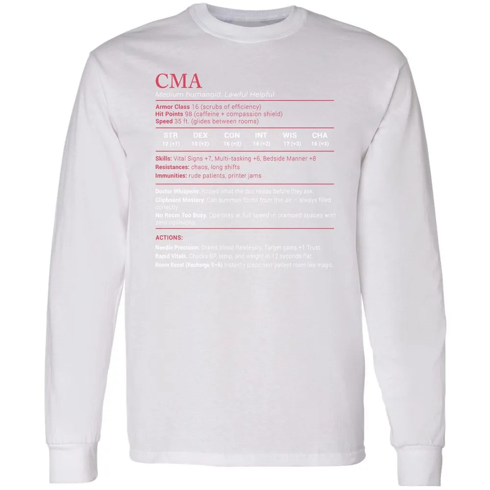 CMA Stats Long Sleeve T-Shirt - White - 5