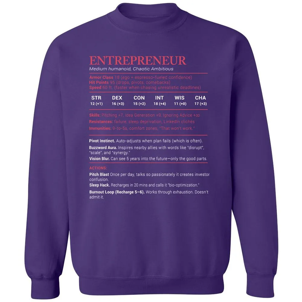 Entrepreneur Stats Classic Unisex Sweatshirt - Purple - 6