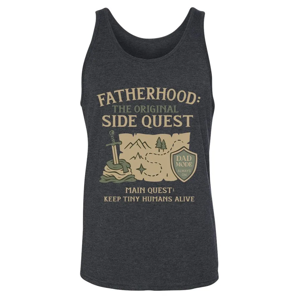 Fatherhood The Original Side Quest Unisex Jersey Tank - Dark Grey Heather - 6