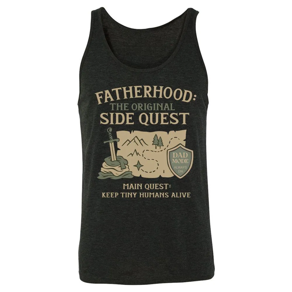 Fatherhood The Original Side Quest Unisex Jersey Tank - Charcoal Black Triblend - 5
