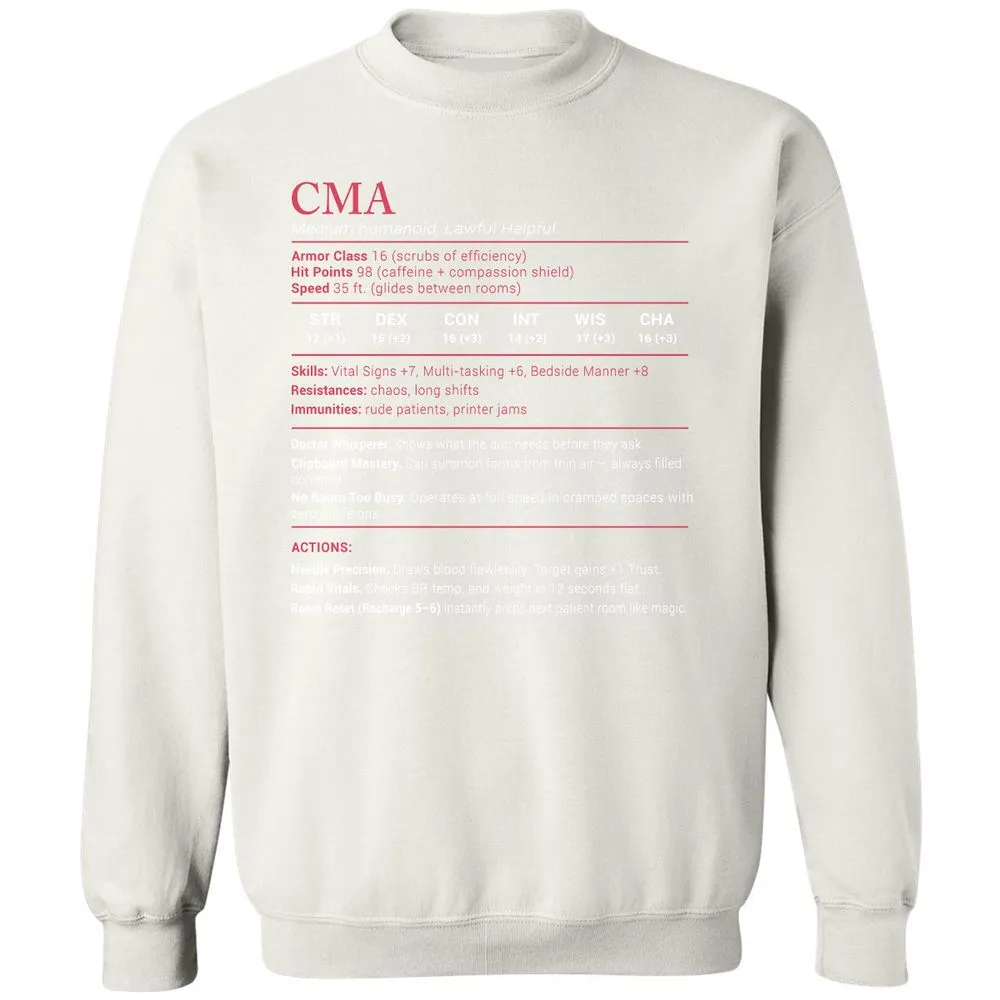 CMA Stats Classic Unisex Sweatshirt - White - 12