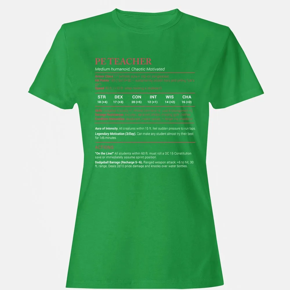 PE Teacher Stats Women's T-Shirt - Irish Green - 7