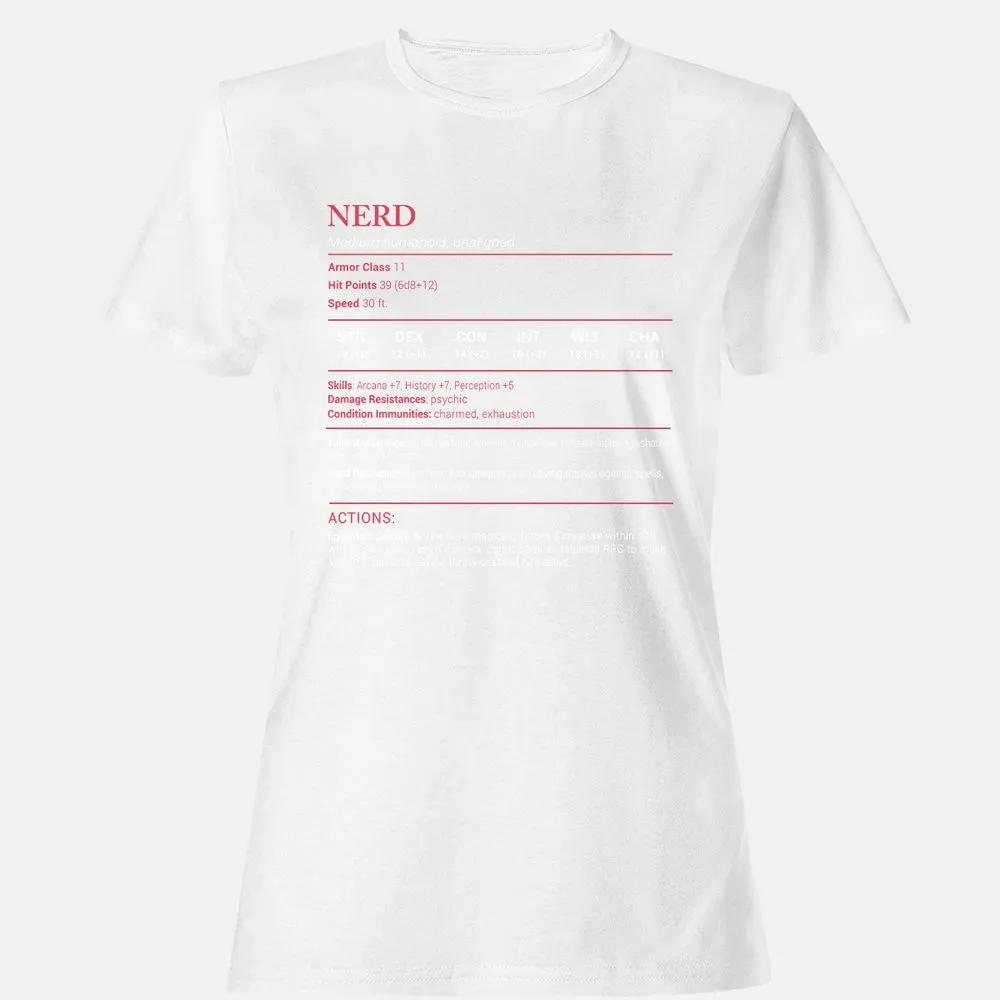 Nerd Stats Women's T-Shirt - White - 16