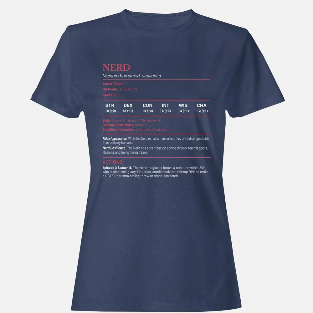 Nerd Stats Women's T-Shirt - Navy - 10
