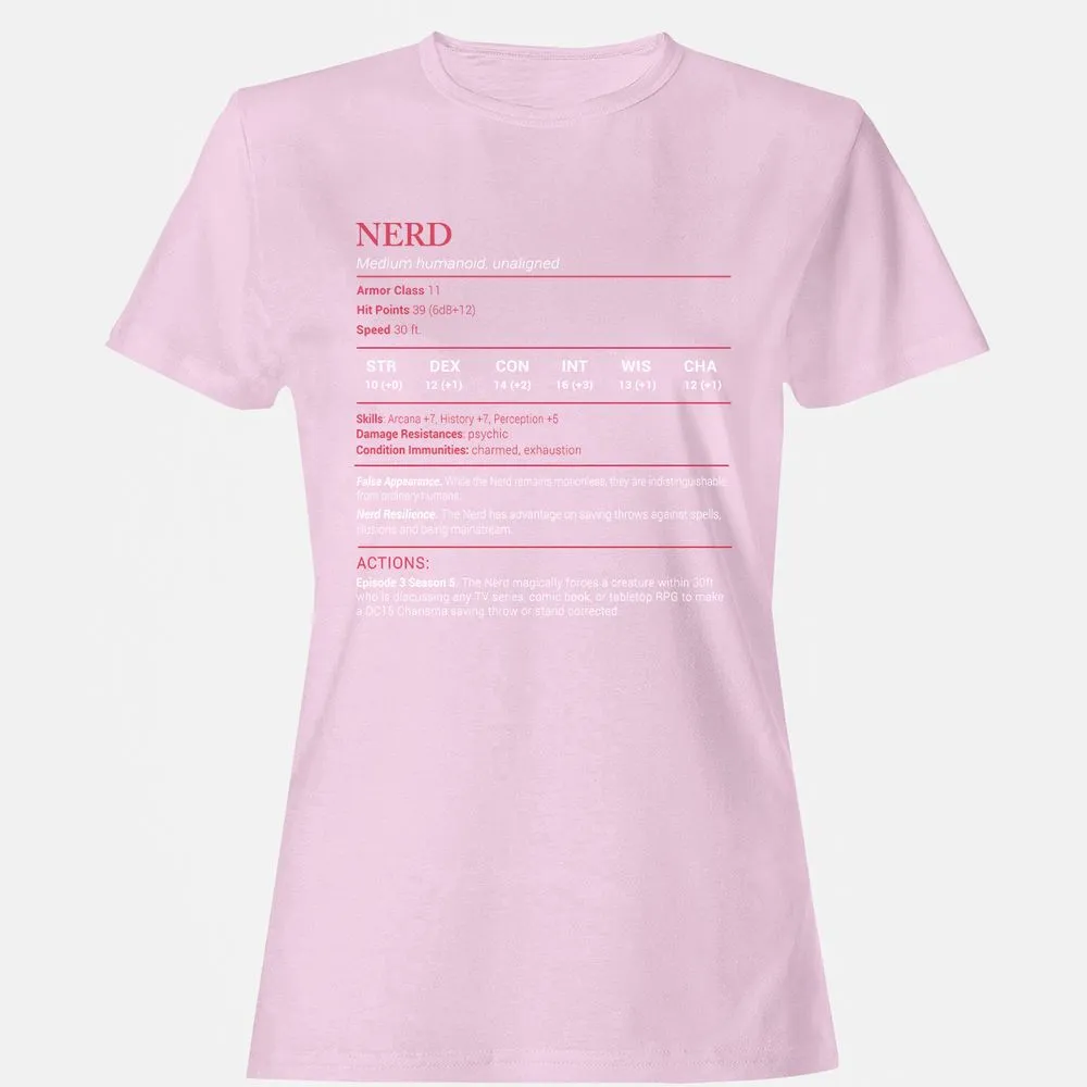 Nerd Stats Women's T-Shirt - Light Pink - 9