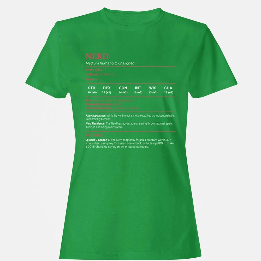 Nerd Stats Women's T-Shirt - Irish Green - 7