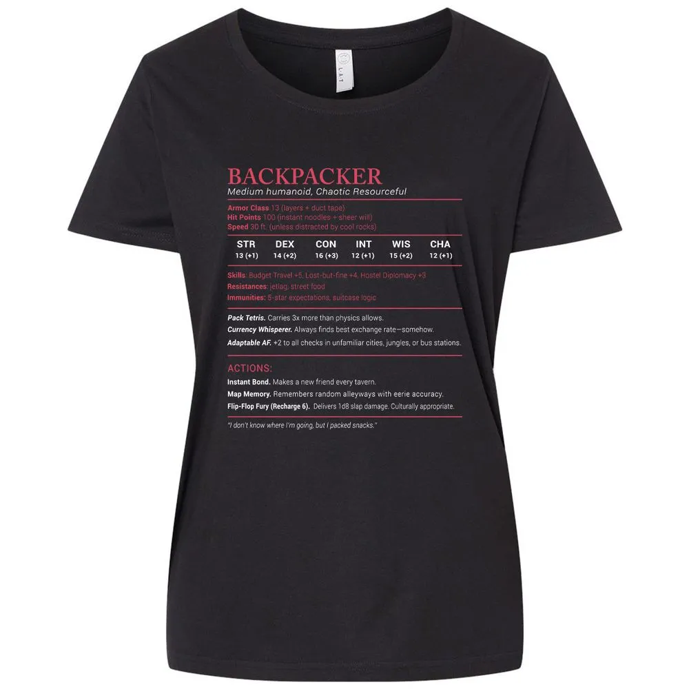 Backpacker Stats Ladies Curvy Jersey - Blended Black - 1