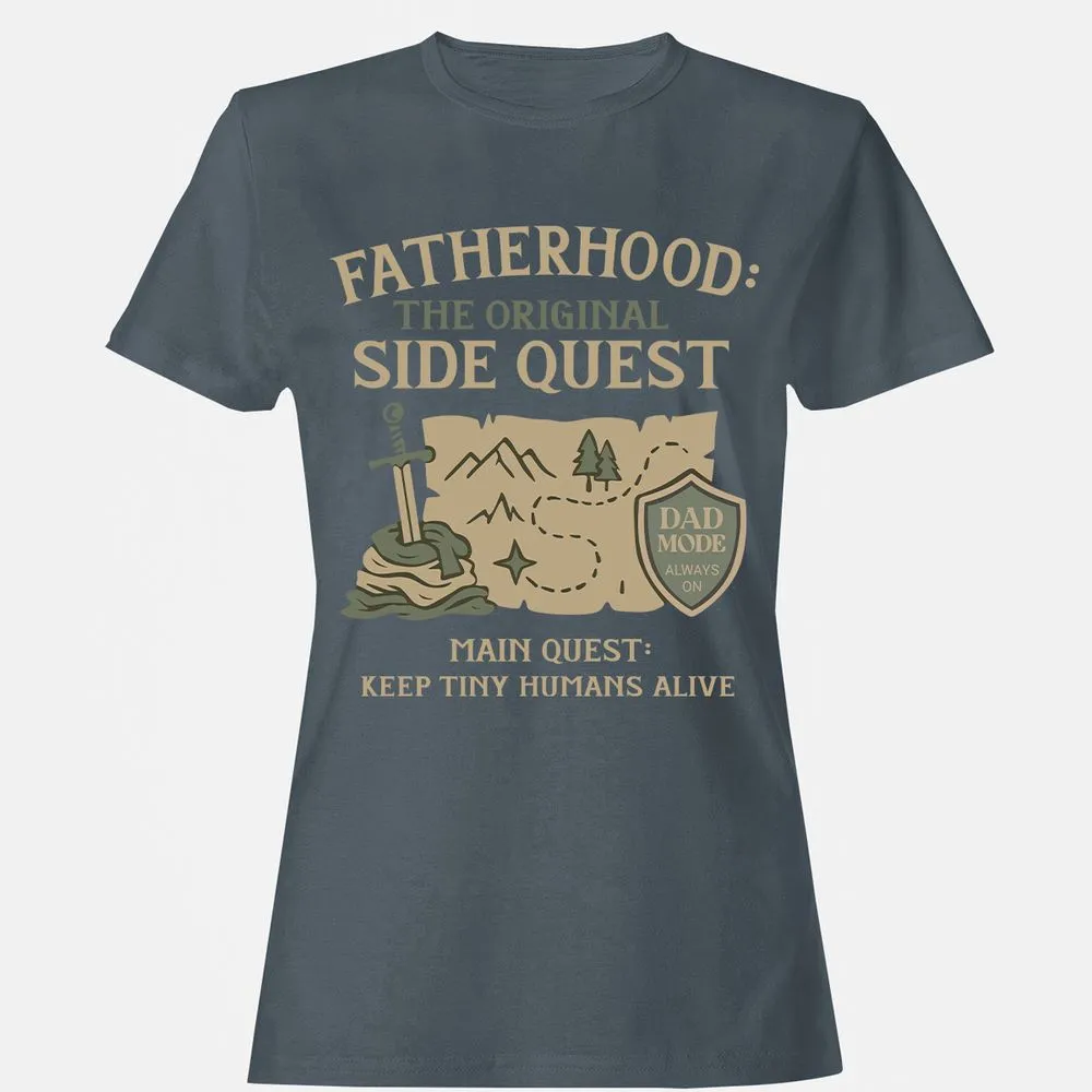Fatherhood The Original Side Quest Women's T-Shirt - Charcoal - 3