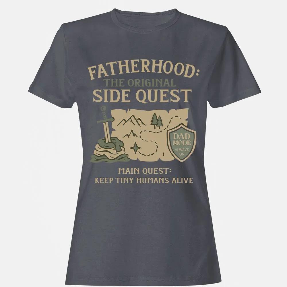 Fatherhood The Original Side Quest Women's T-Shirt - Dark Heather - 5