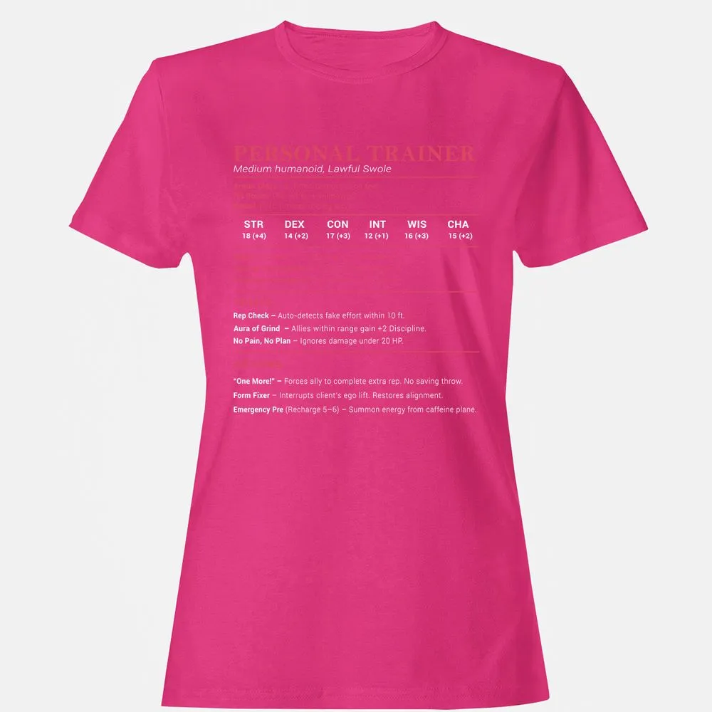 Personal Trainer PT Stats Women's T-Shirt - Heliconia - 6