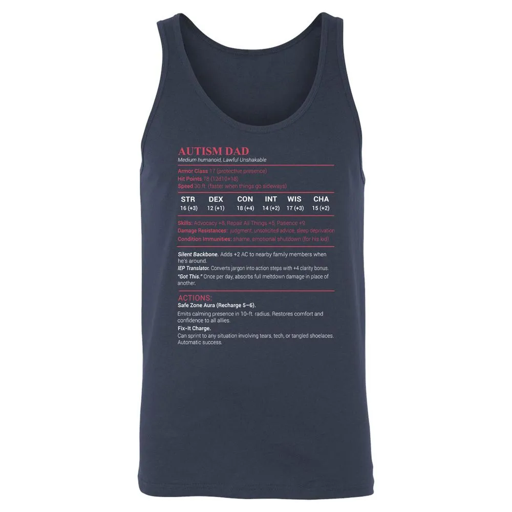 Autism Dad Unisex Jersey Tank - Navy - 2