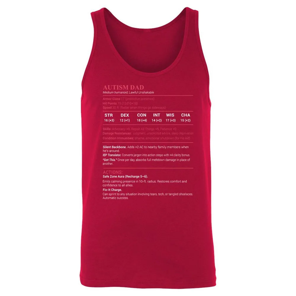 Autism Dad Unisex Jersey Tank - Red - 11