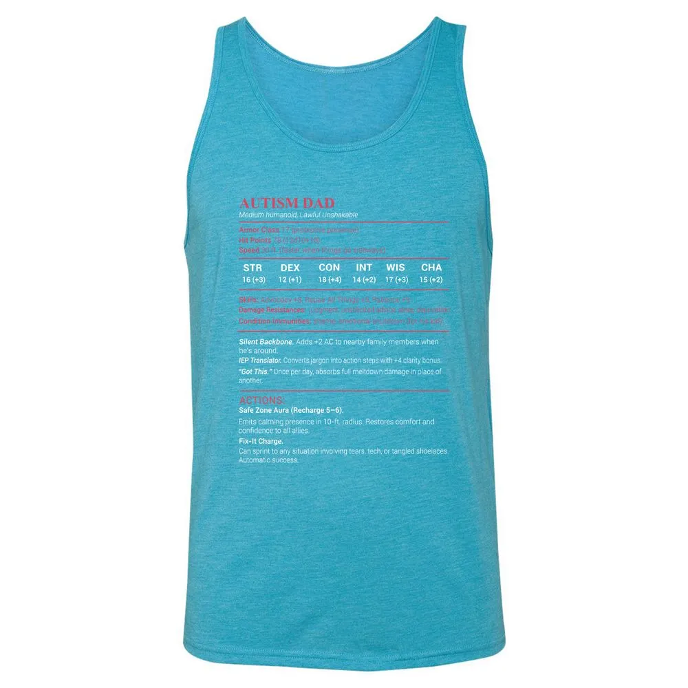 Autism Dad Unisex Jersey Tank - Aqua Triblend - 3