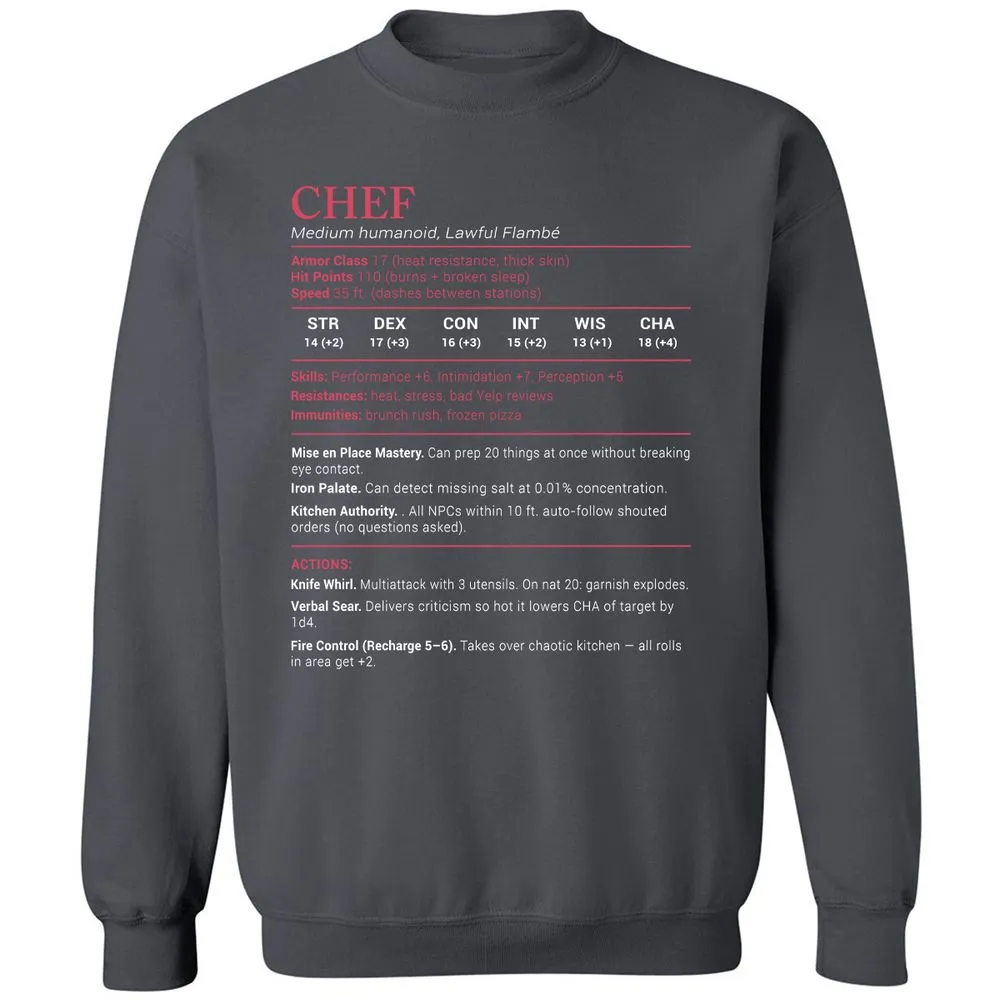 Chef Stats Classic Unisex Sweatshirt - Charcoal - 7