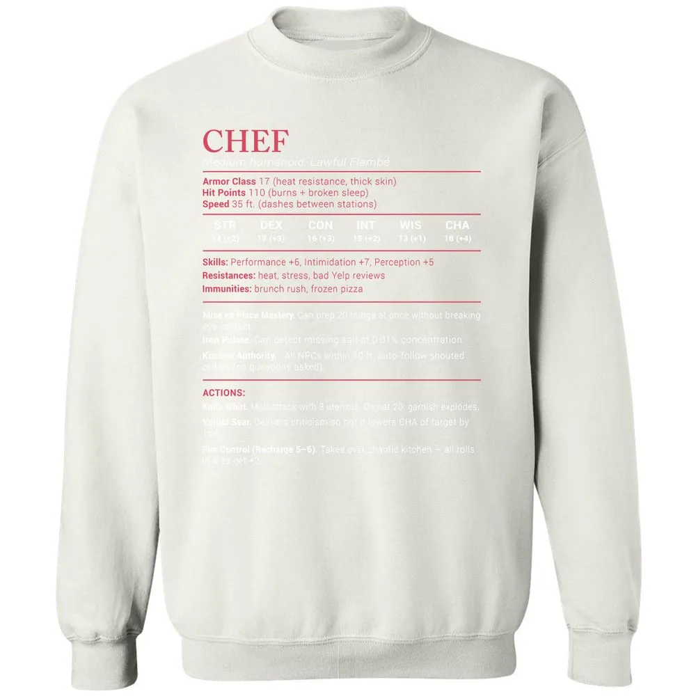 Chef Stats Classic Unisex Sweatshirt - White - 12