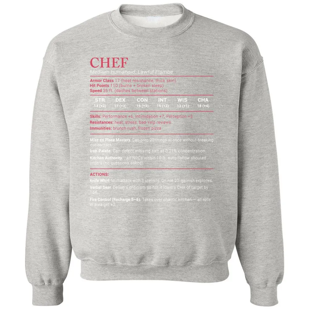 Chef Stats Classic Unisex Sweatshirt - Ash - 8