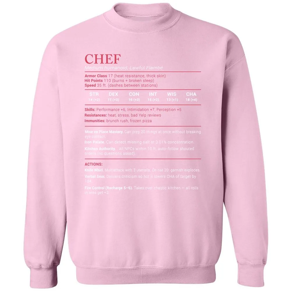Chef Stats Classic Unisex Sweatshirt - Light Pink - 3