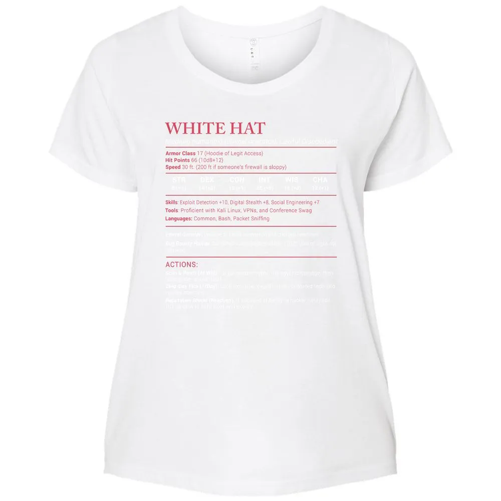White Hat Stats Ladies Curvy Jersey - White - 6