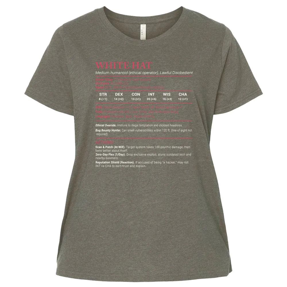 White Hat Stats Ladies Curvy Jersey - Bamboo Blackout - 2