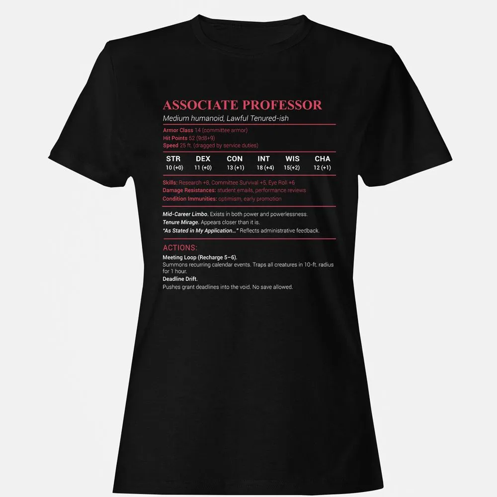 Associate Professor Stats Women's T-Shirt - Black - 1