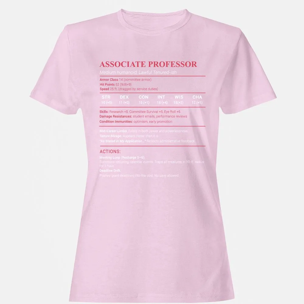 Associate Professor Stats Women's T-Shirt - Light Pink - 9