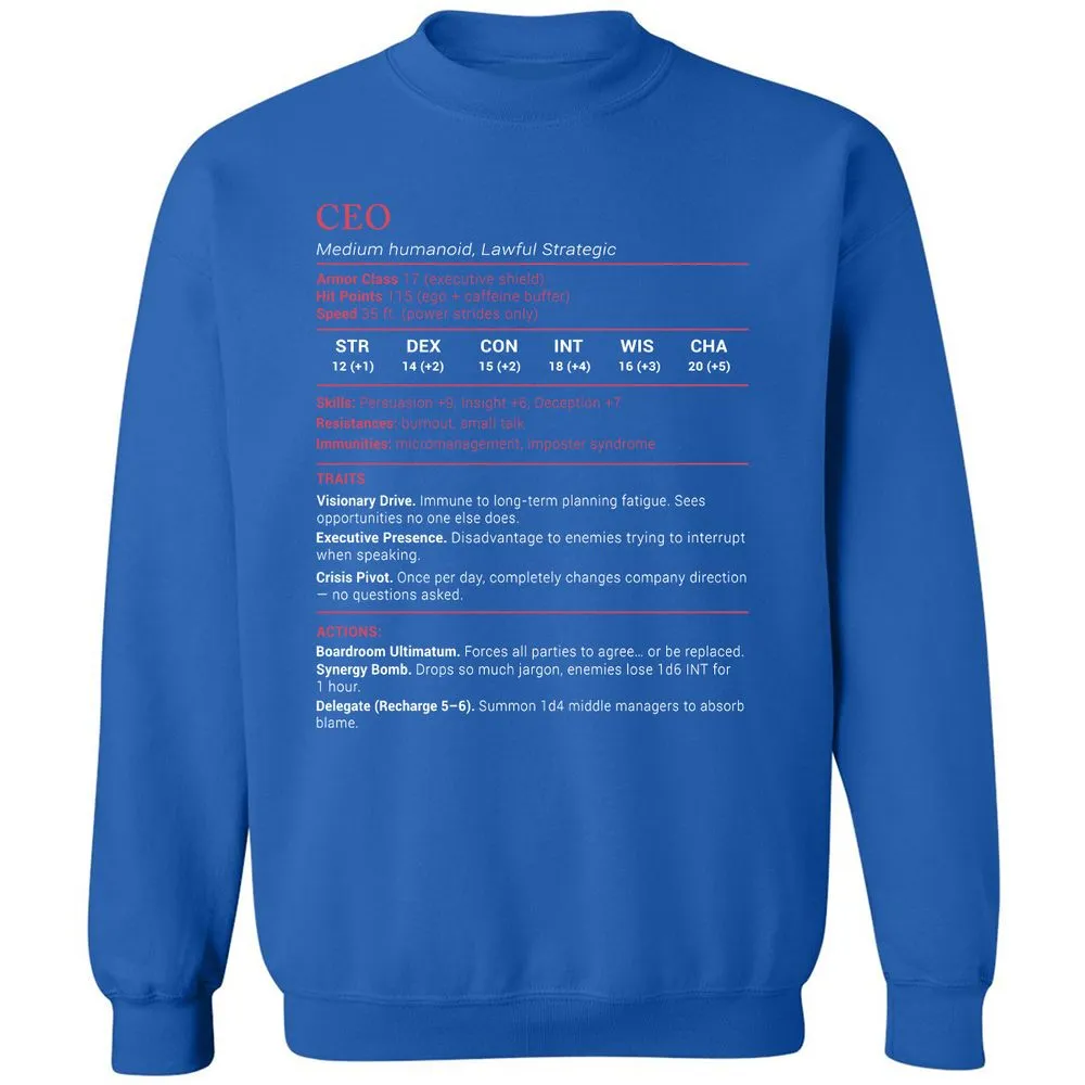 CEO Stats Classic Unisex Sweatshirt - Royal - 9
