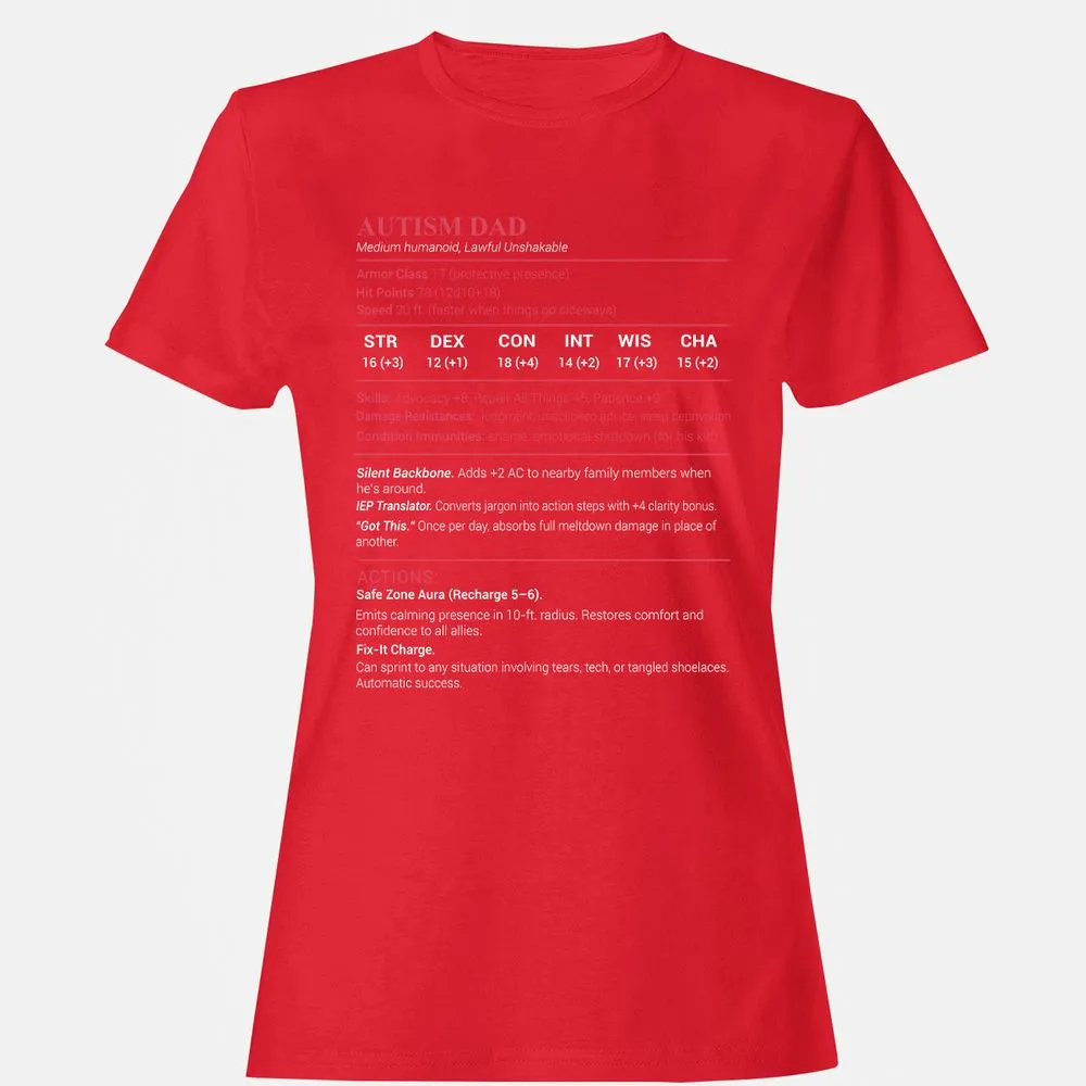 Autism Dad Women's T-Shirt - Red - 13