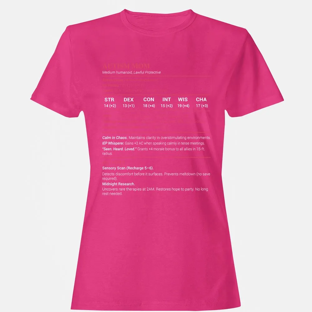 Autism Mom Stats Women's T-Shirt - Heliconia - 6