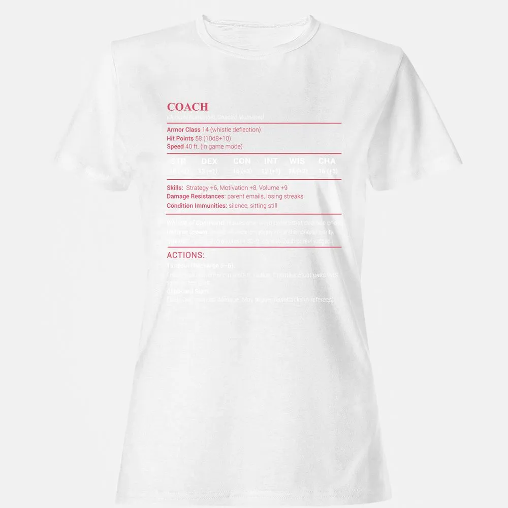 Coach Stats Women's T-Shirt - White - 16