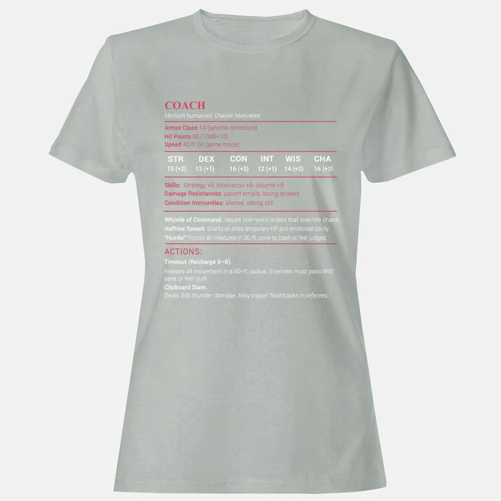 Coach Stats Women's T-Shirt - Ash - 2