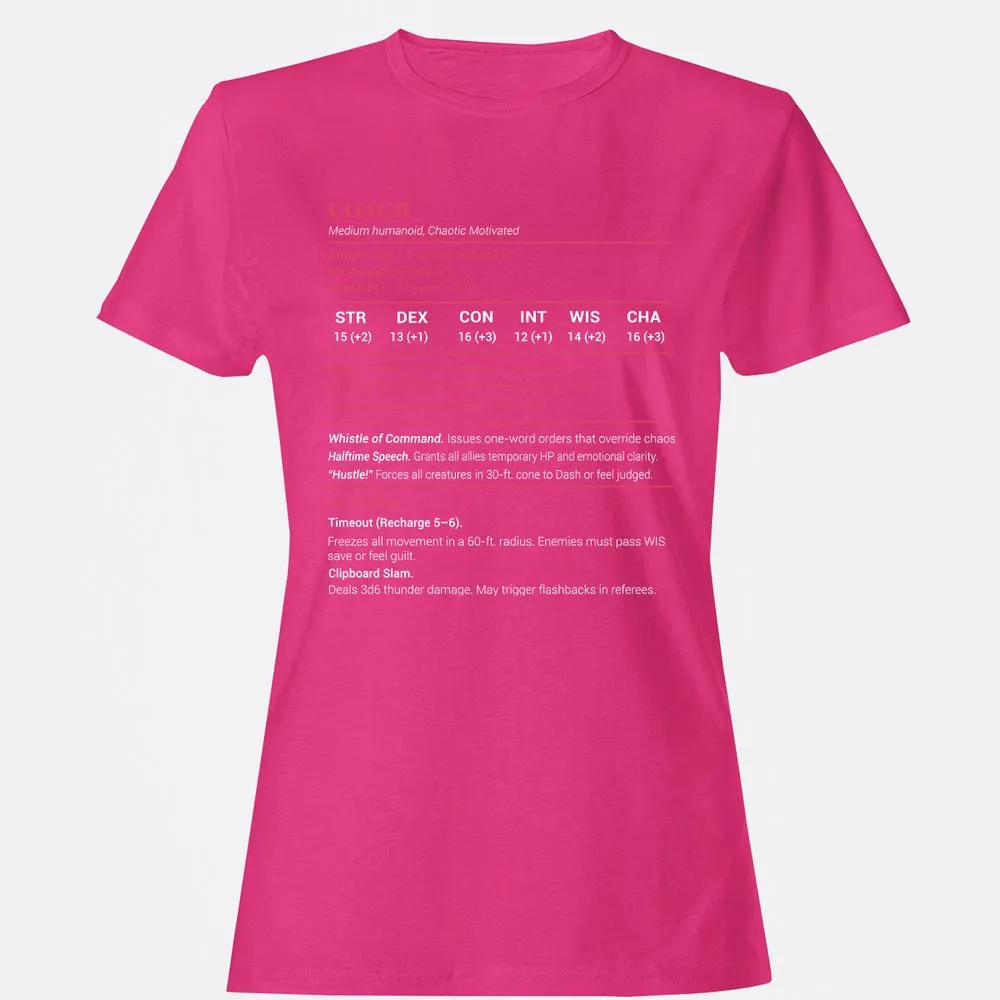 Coach Stats Women's T-Shirt - Heliconia - 6