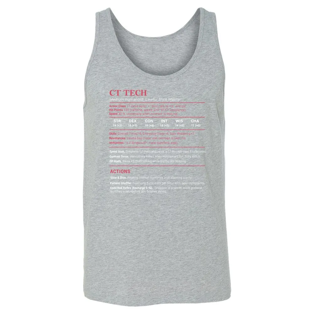 CT Tech Stats Unisex Jersey Tank - Athletic Heather - 4