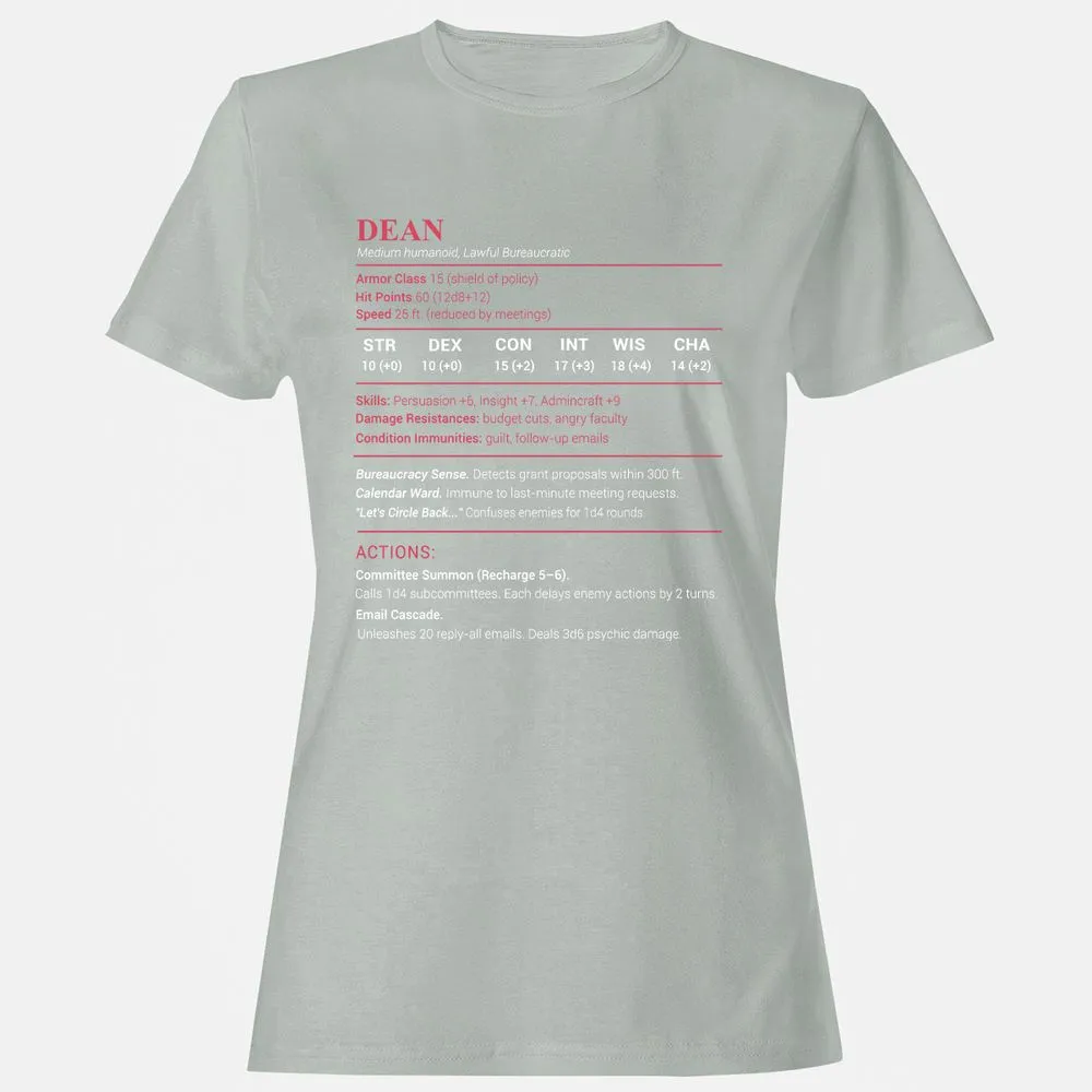 Dean Stats Women's T-Shirt - Ash - 2