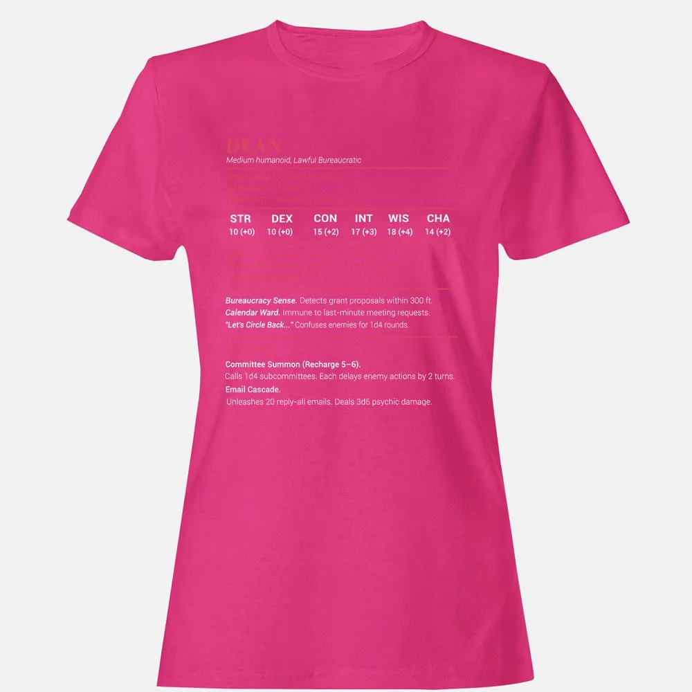 Dean Stats Women's T-Shirt - Heliconia - 6
